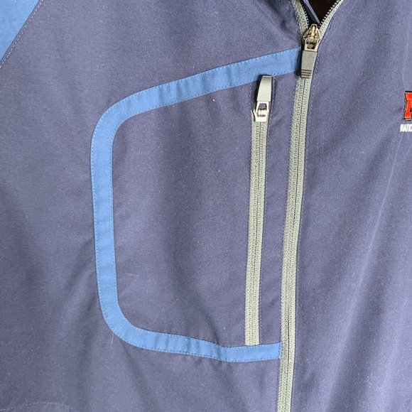 Tri-Mountain Coat Mens L Blue Full Zip Hook & Loop Cuff & Collar NBS Reno Embrod - Picture 5 of 14